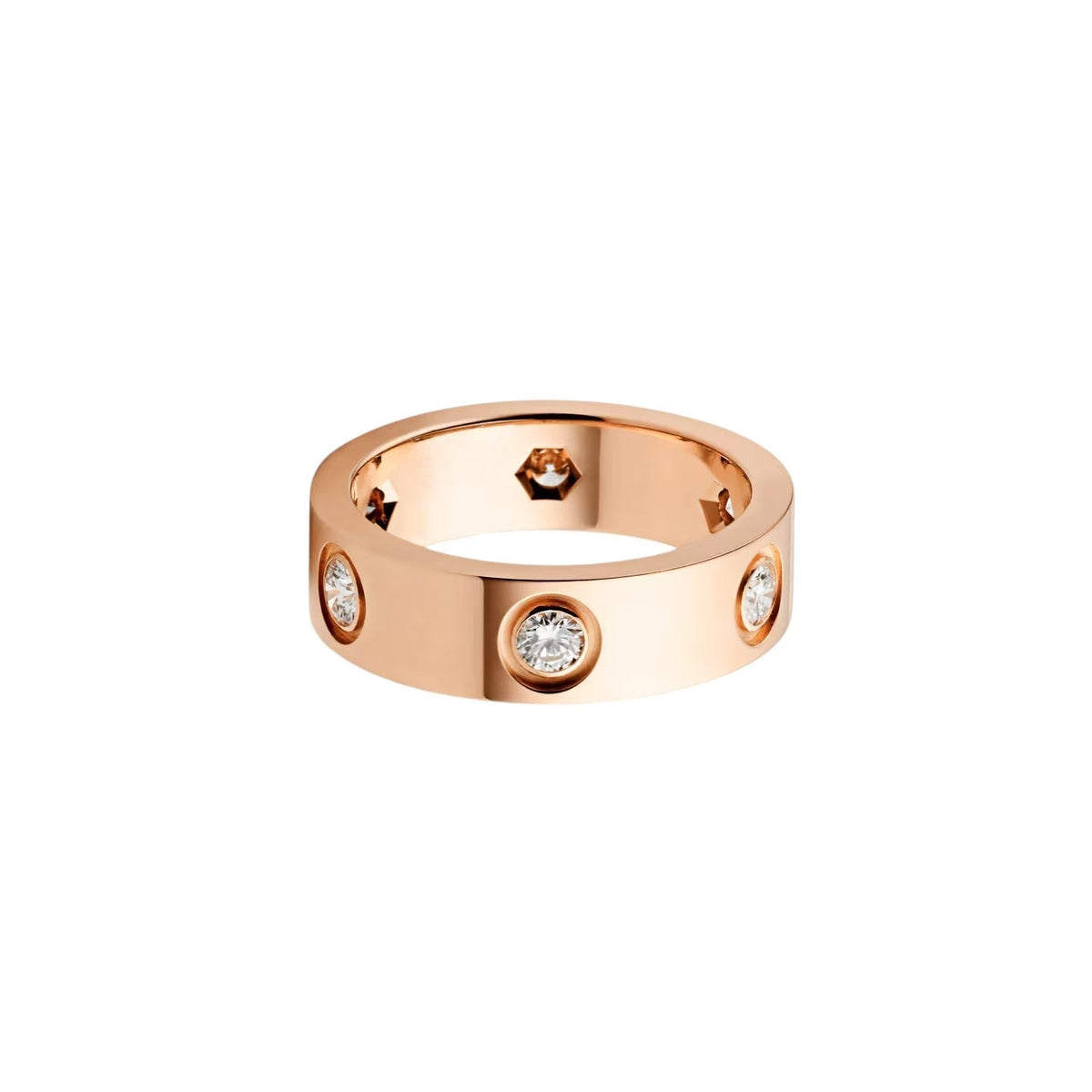 [Elara]LOVE 5.5MM 6 DIAMONDS RING