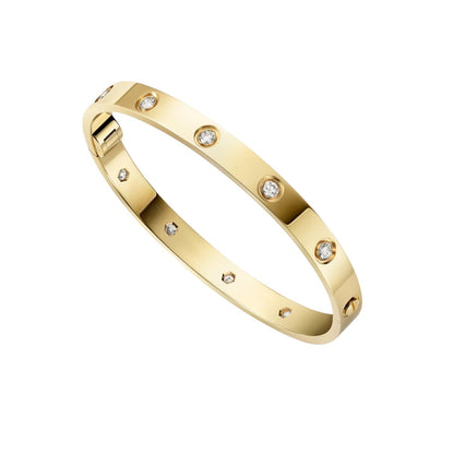 [Elara]CLASSIC 6.1MM LOVE シングルスクリュー ブレスレット - 10Pダイヤモンド