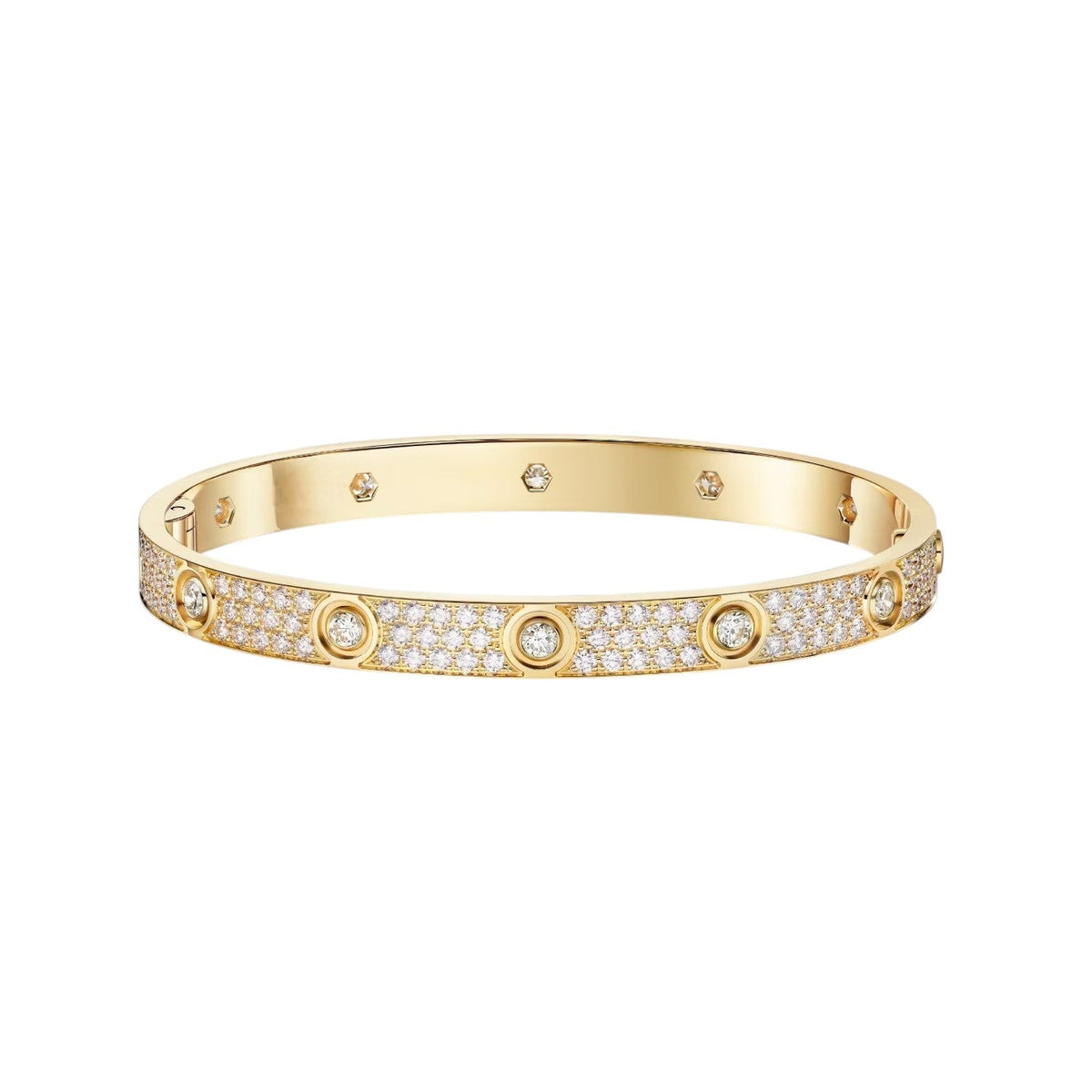 [Elara]CLASSIC 6.1MM ラブバングル - 10-ダイヤモンド フルパヴェ