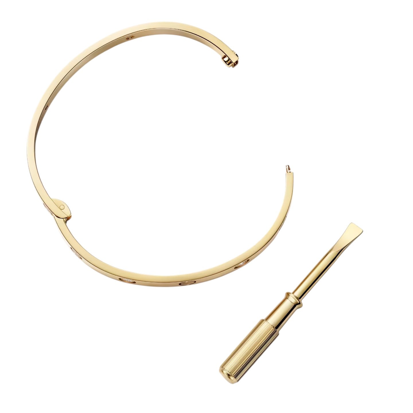 [Elara]CLASSIC 6.1MM LOVE SINGLE-SCREW CLOSURE BANGLE - 4-DIAMOND
