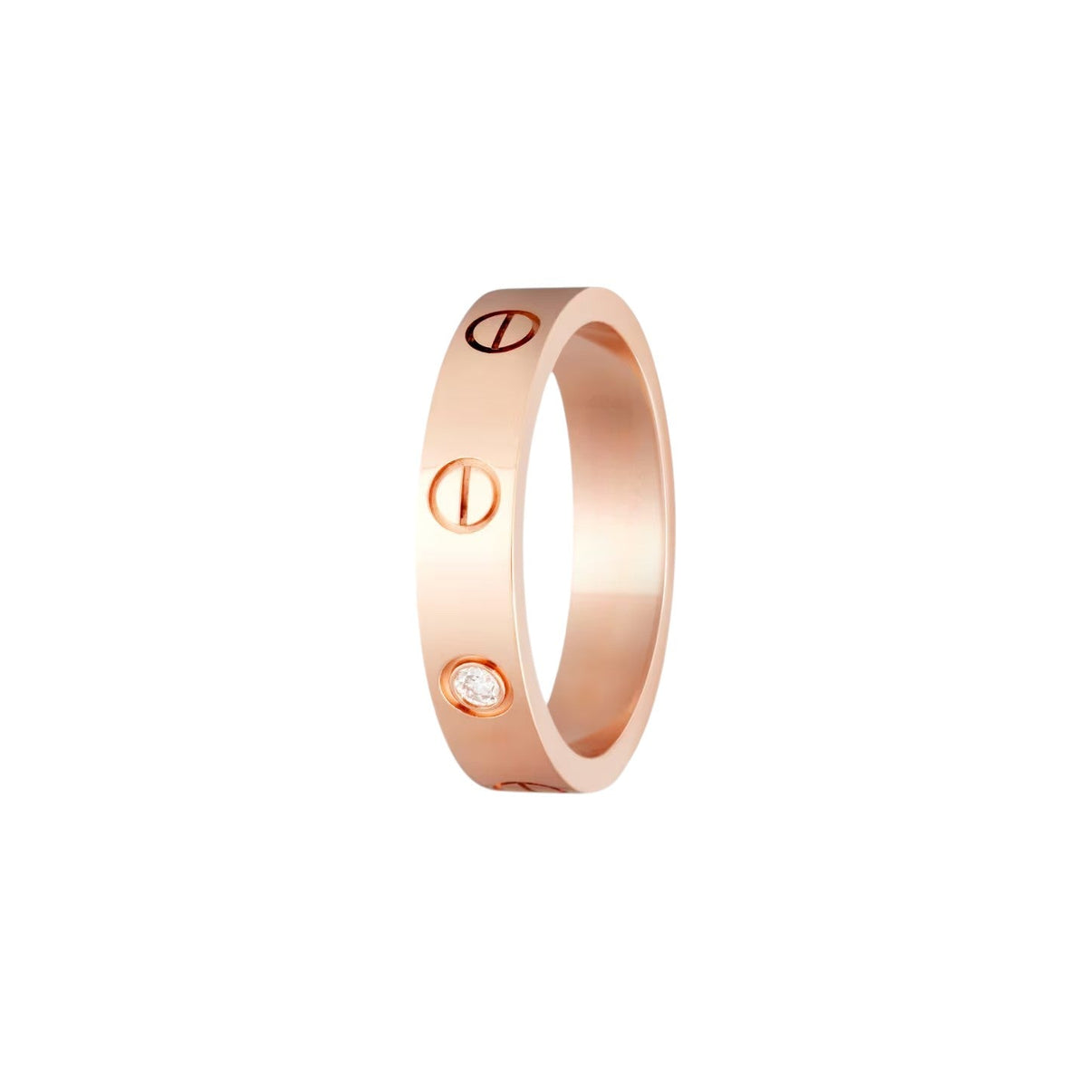 [Elara]LOVE 4MM 1 DIAMOND RING