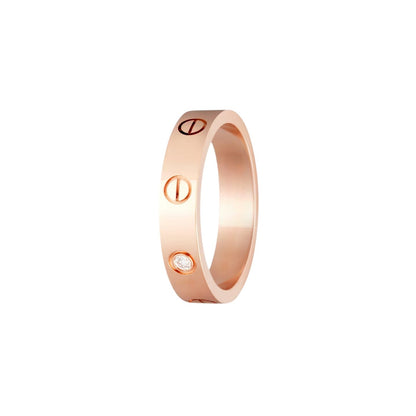 [Elara]LOVE 4MM 1 DIAMOND RING