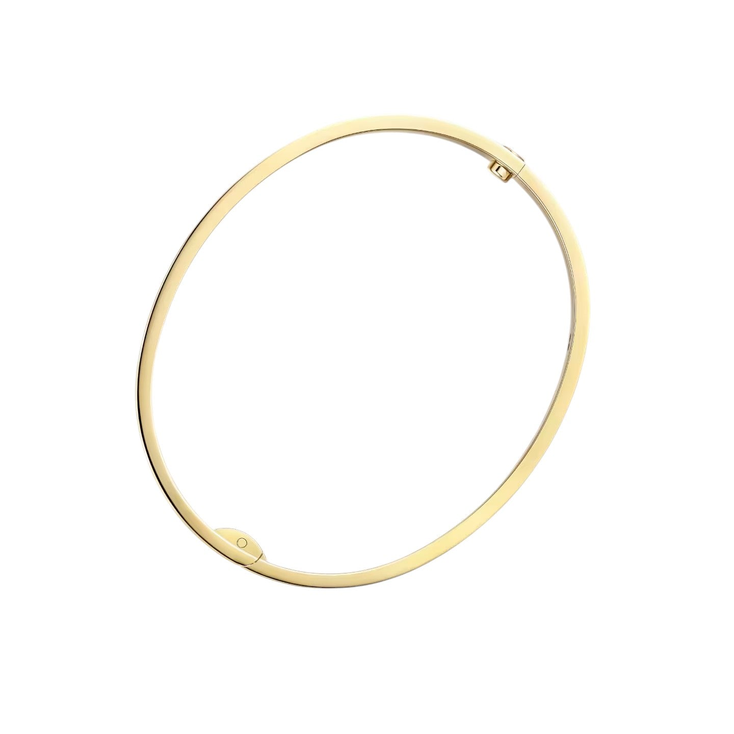[Elara]CLASSIC 6.1MM LOVE SINGLE-SCREW CLOSURE BANGLE - 4-DIAMOND