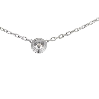 [Elara]LOVE SCREW PENDANT SINGLE DIAMOND NECKLACE