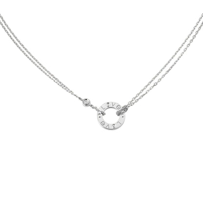 [Elara]LOVE CIRCULAR PENDANT 2-DIAMOND NECKLACE