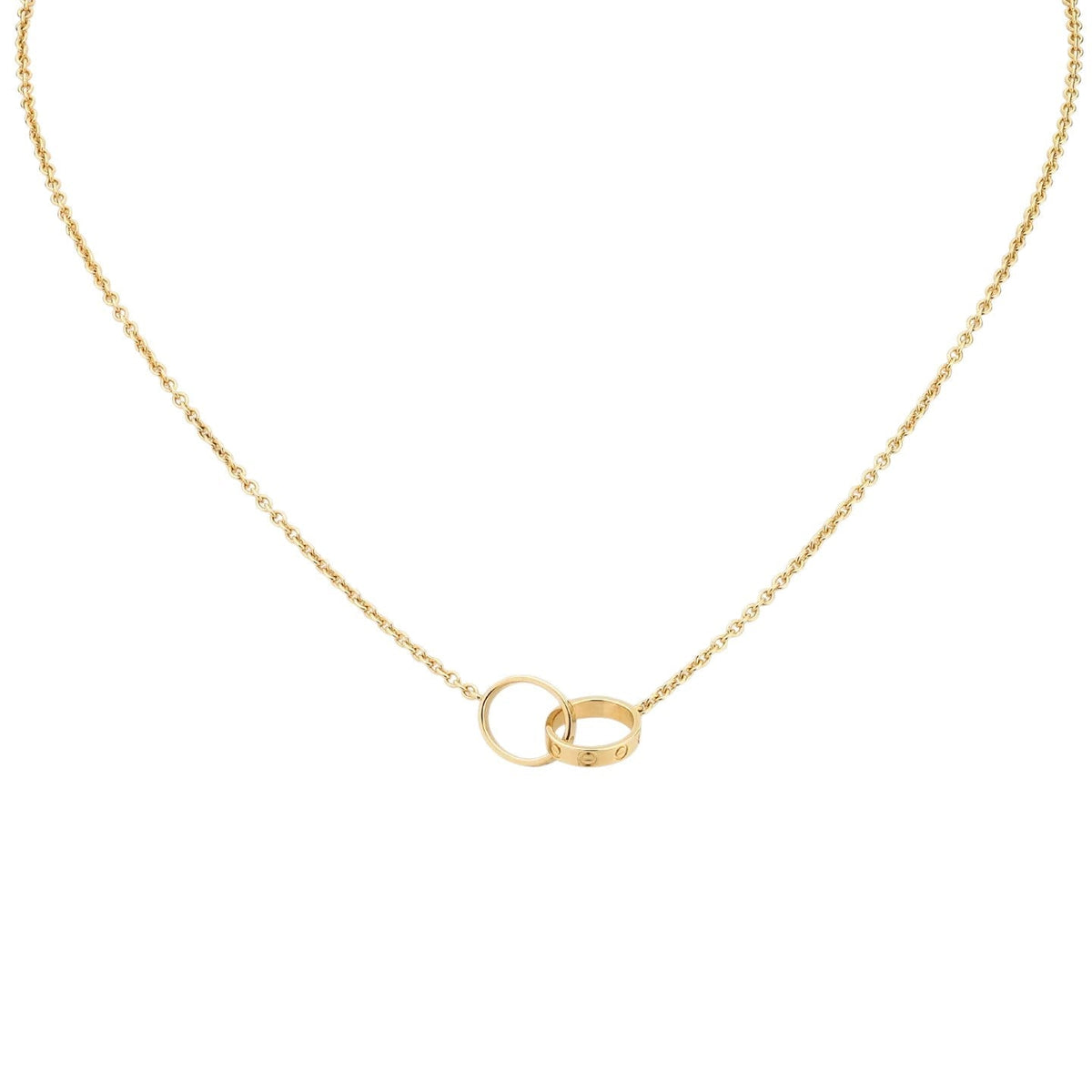 [Elara]LOVE DOUBLE-RING PENDANT NECKLACE