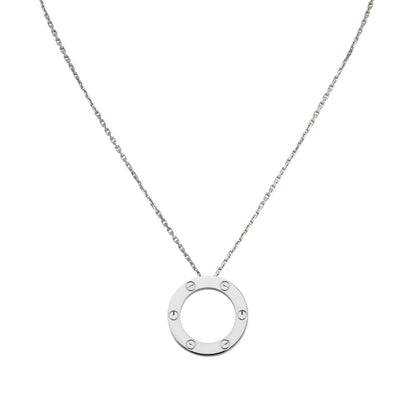 [Elara]LOVE LARGE CIRCULAR PENDANT NECKLACE