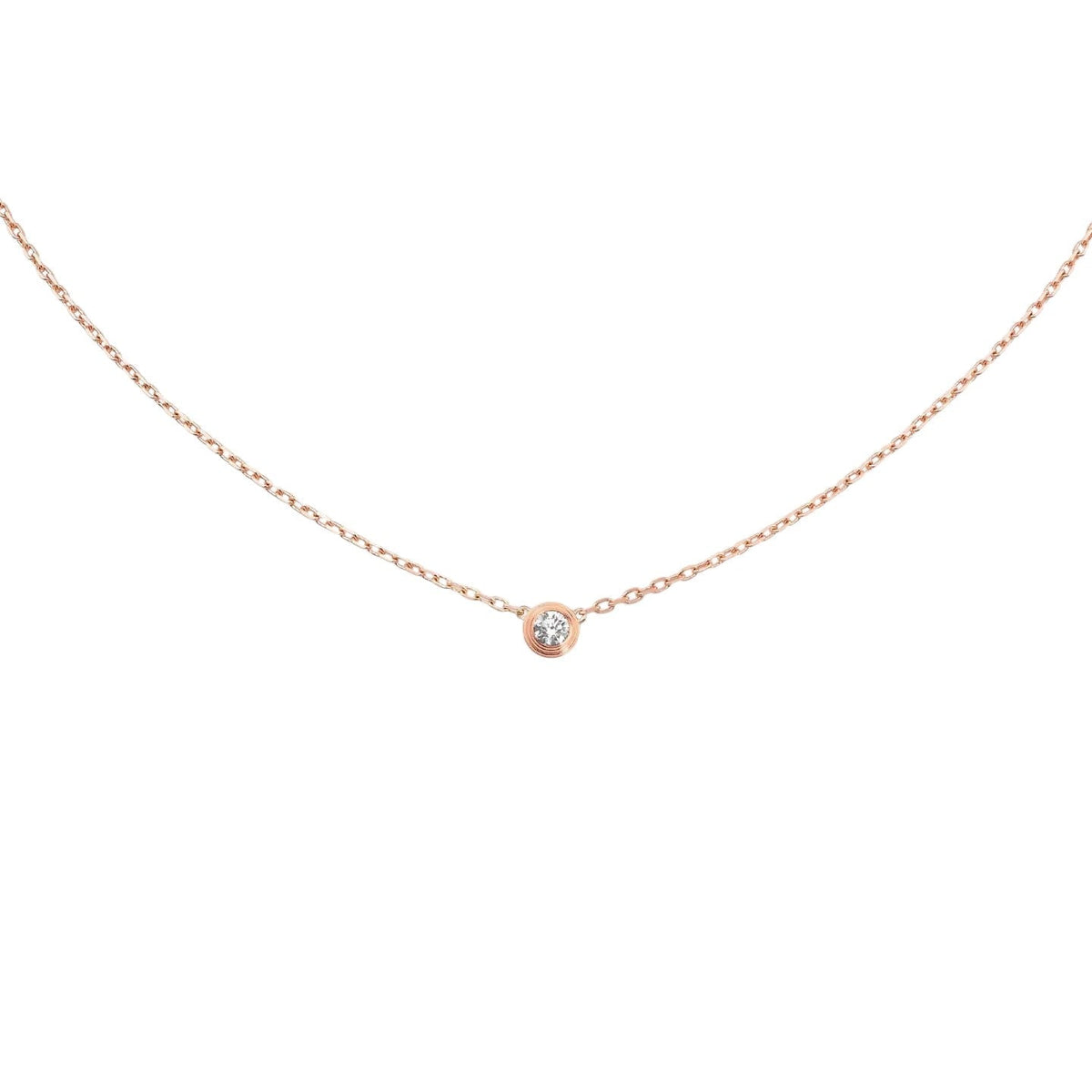[Elara]LOVE SCREW PENDANT SINGLE DIAMOND NECKLACE