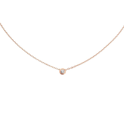 [Elara]LOVE SCREW PENDANT SINGLE DIAMOND NECKLACE