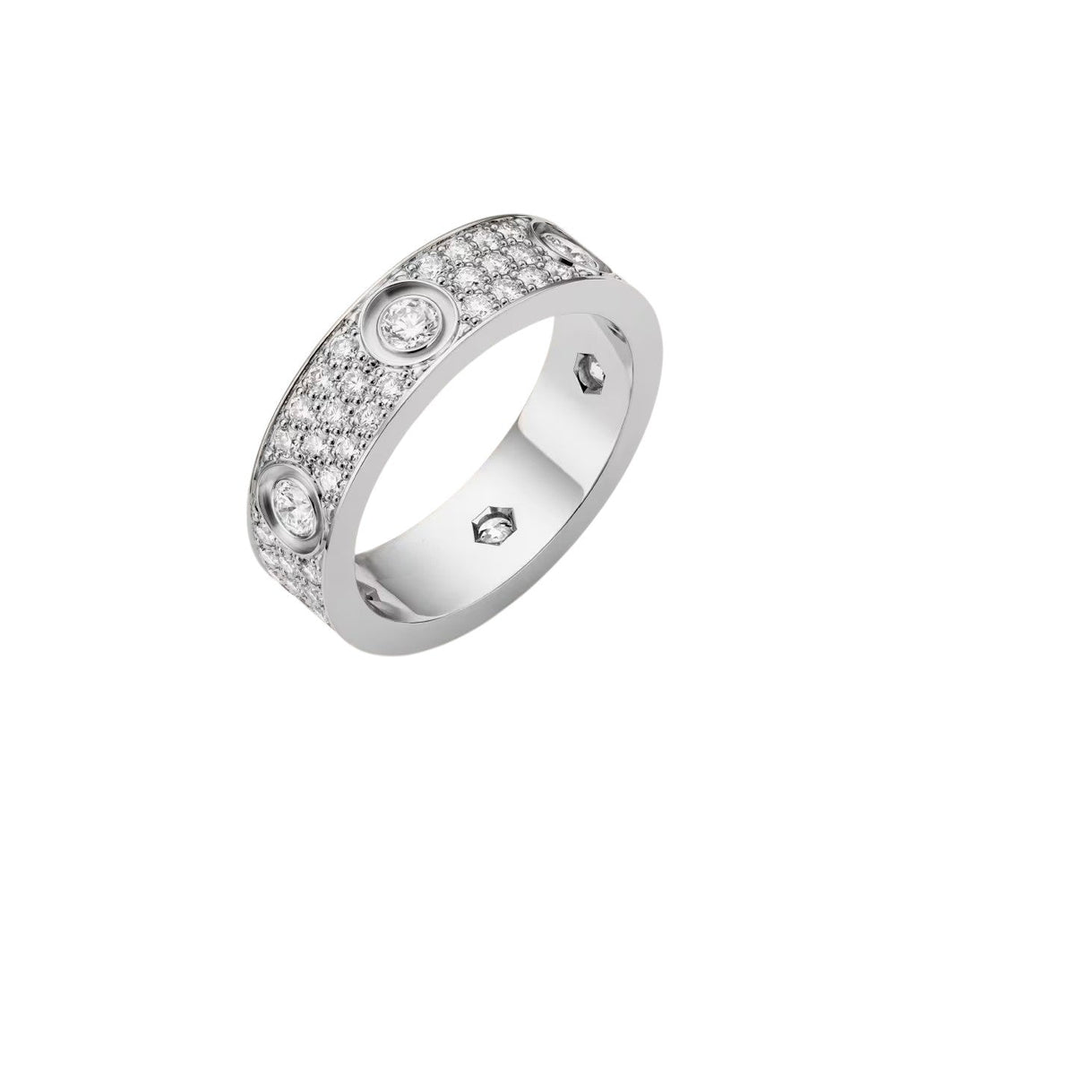 [Elara]LOVE 5.5MM FULL-PAVÉ 6-DIAMOND RING