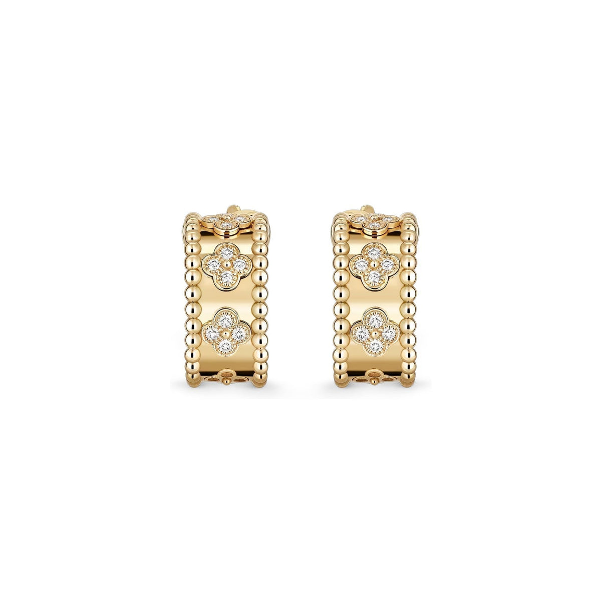 [Elara]KALEIDOSCOPE CLOVER HOOP EARRINGS