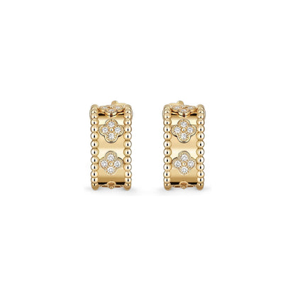 [Elara]KALEIDOSCOPE CLOVER HOOP EARRINGS