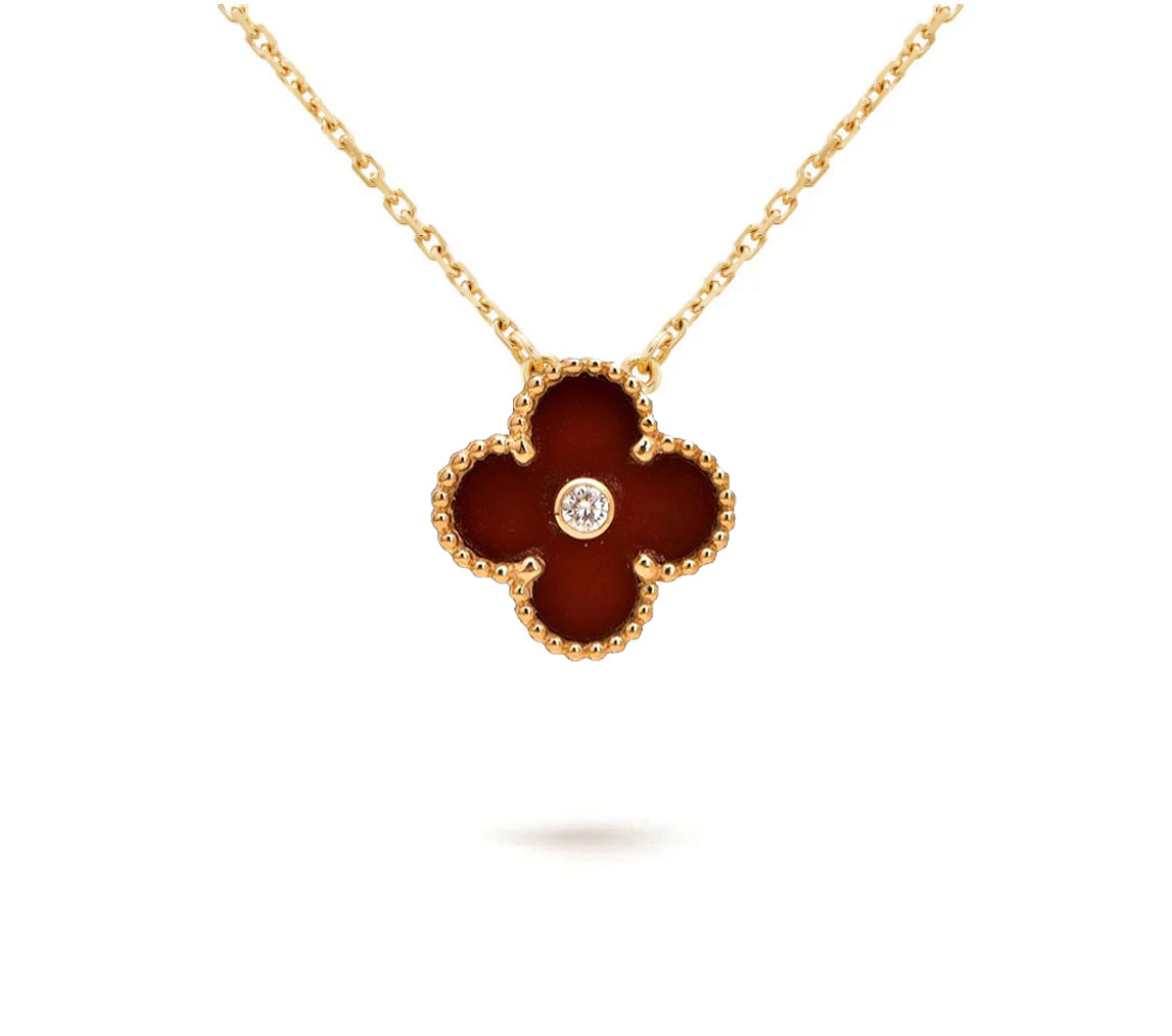 [Elara]LIMITED EDITION CHRISTMAS CLOVER FLOWER NECKLACE - 15MM ANNUAL COLLECTIBLE PENDANT