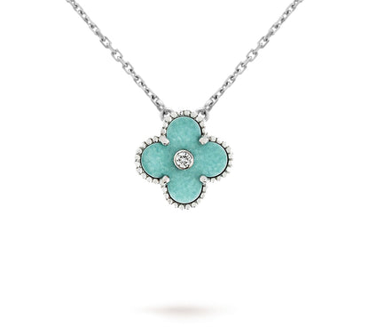 [Elara]LIMITED EDITION CHRISTMAS CLOVER FLOWER NECKLACE - 15MM ANNUAL COLLECTIBLE PENDANT