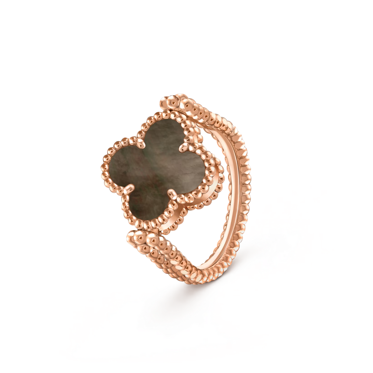 [Elara]LUCKY CLOVER ROSE GOLD REVERSIBLE RING