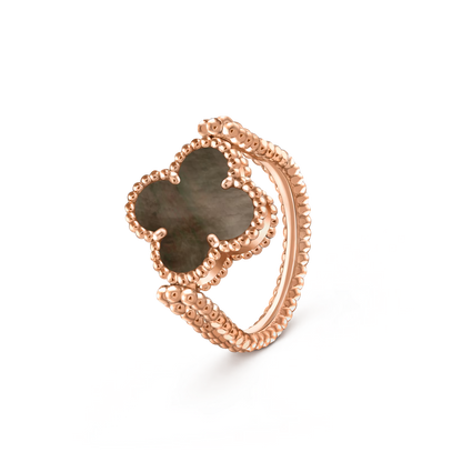 [Elara]LUCKY CLOVER ROSE GOLD REVERSIBLE RING