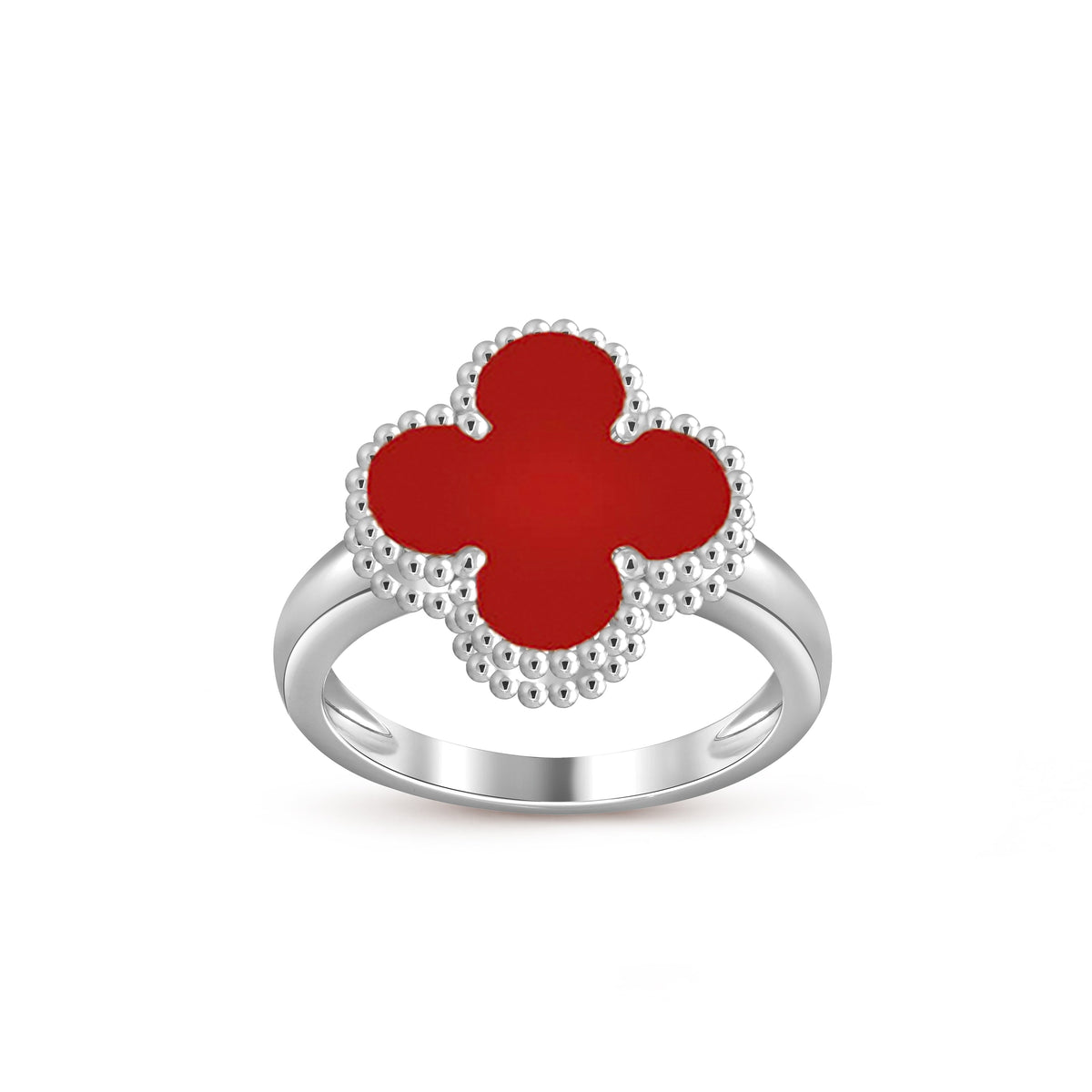 [Elara]LUCKY CLOVER VINTAGE WEISSGOLD-RINGKOLLEKTION