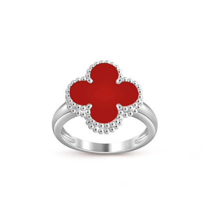[Elara]LUCKY CLOVER VINTAGE WEISSGOLD-RINGKOLLEKTION