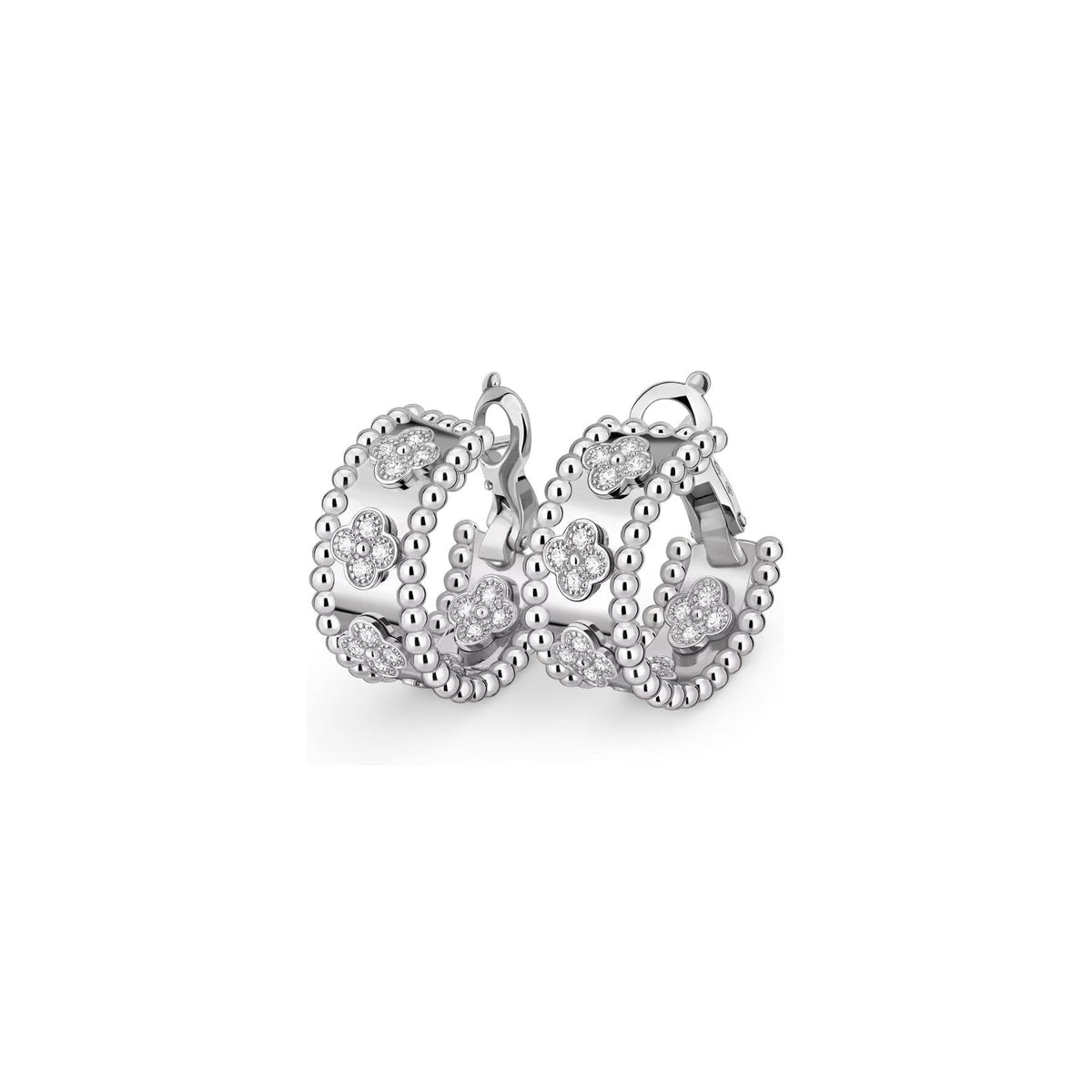 [Elara]KALEIDOSCOPE CLOVER HOOP EARRINGS