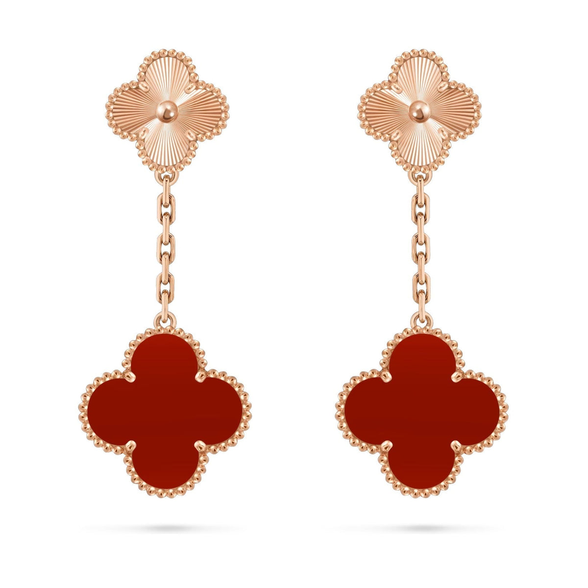 [Elara]CLOVER DUAL-MOTIF STATEMENT STUD EARRINGS - DOUBLE-CHARM COLLECTION
