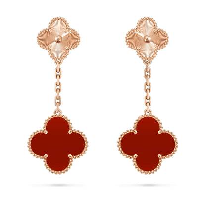 [Elara]CLOVER DUAL-MOTIF STATEMENT STUD EARRINGS - DOUBLE-CHARM COLLECTION