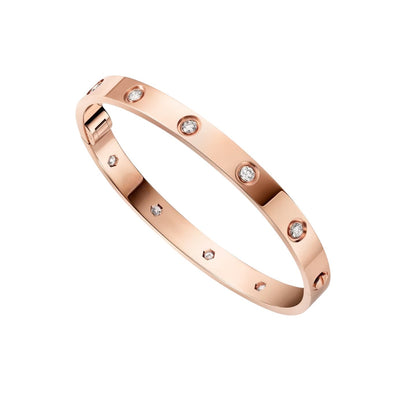 [Elara]CLASSIC 6.1MM LOVE シングルスクリュー ブレスレット - 10Pダイヤモンド
