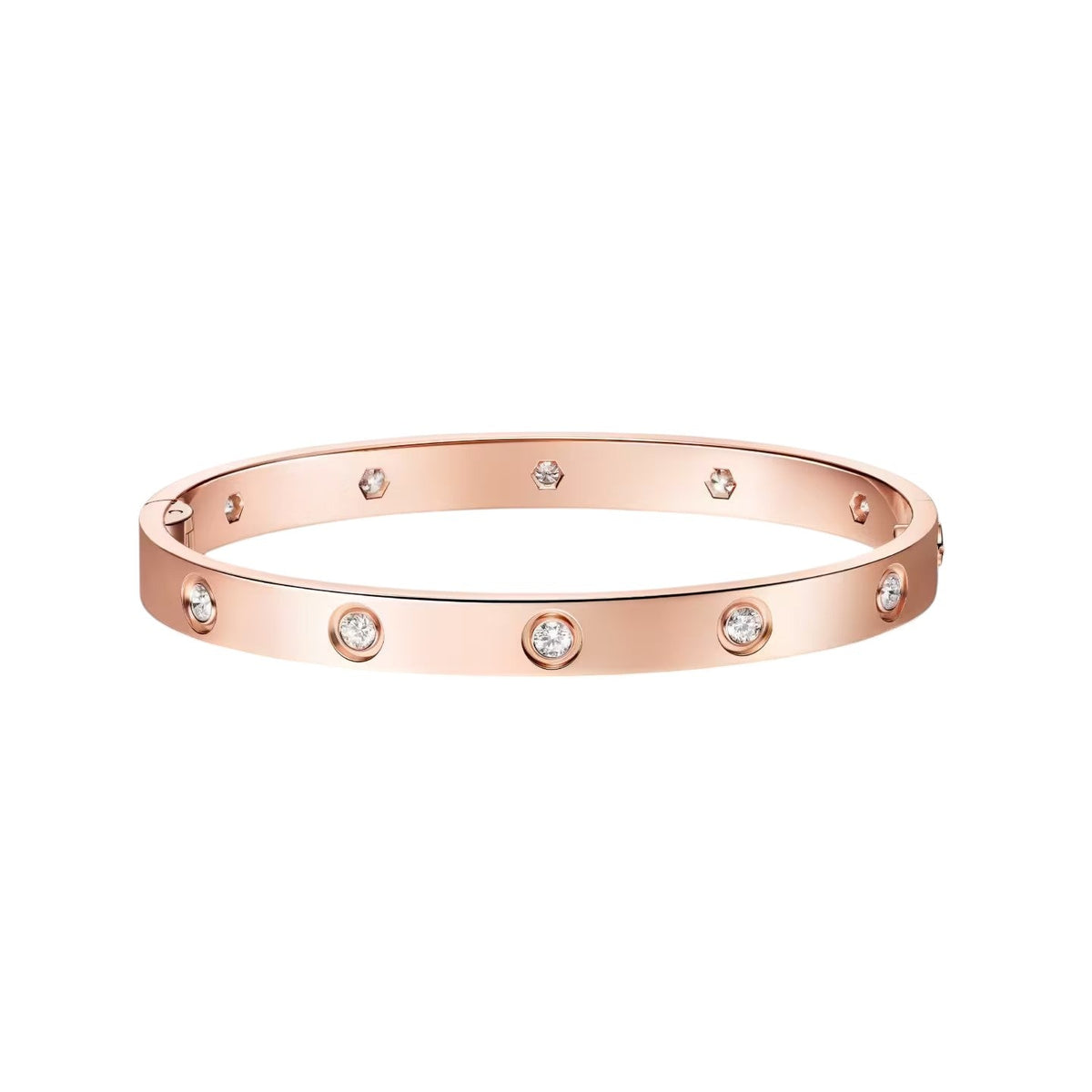 [Elara]CLASSIC 6.1MM LOVE シングルスクリュー ブレスレット - 10Pダイヤモンド