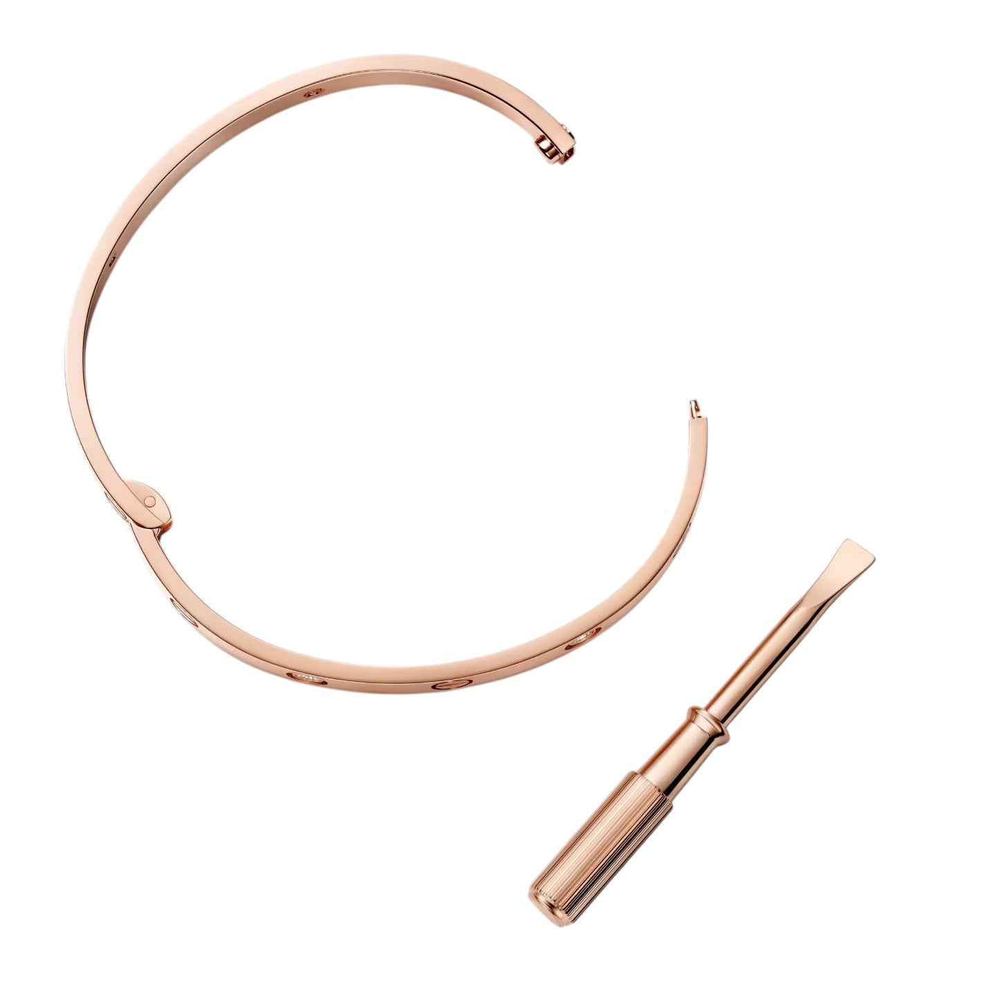[Elara]CLASSIC 6.1MM LOVE SINGLE-SCREW CLOSURE BANGLE - 4-DIAMOND