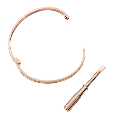 [Elara]CLASSIC 6.1MM LOVE SINGLE-SCREW CLOSURE BANGLE - 4-DIAMOND