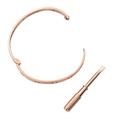 [Elara]CLASSIC 6.1MM LOVE シングルスクリュー ブレスレット - 10Pダイヤモンド