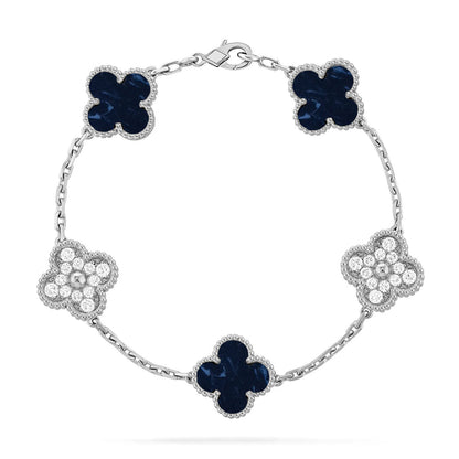 [Elara]LUCKY CLOVER 5-MOTIF BRACELET - PIETERSITE COLLECTION