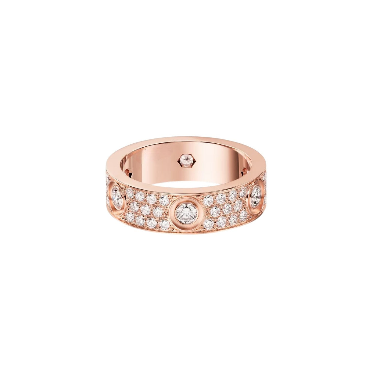 [Elara]LOVE 5.5MM FULL-PAVÉ 6-DIAMOND RING