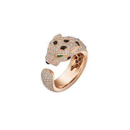 [Elara]PANTHÈRE DE DIAMOND HALF-PAVÉ MEDIUM RING