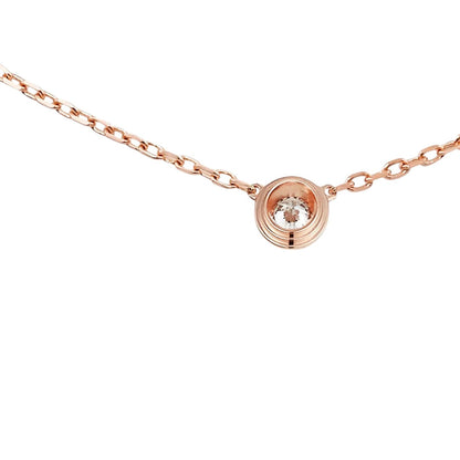 [Elara]LOVE SCREW PENDANT SINGLE DIAMOND NECKLACE