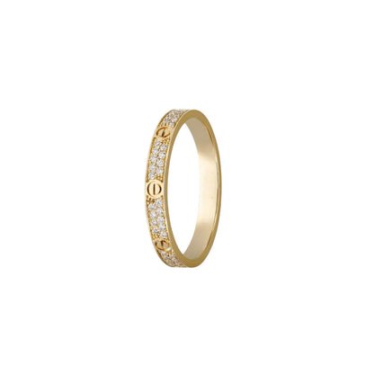 [Elara]LOVE 2.6MM PAVÉ DIAMOND RING