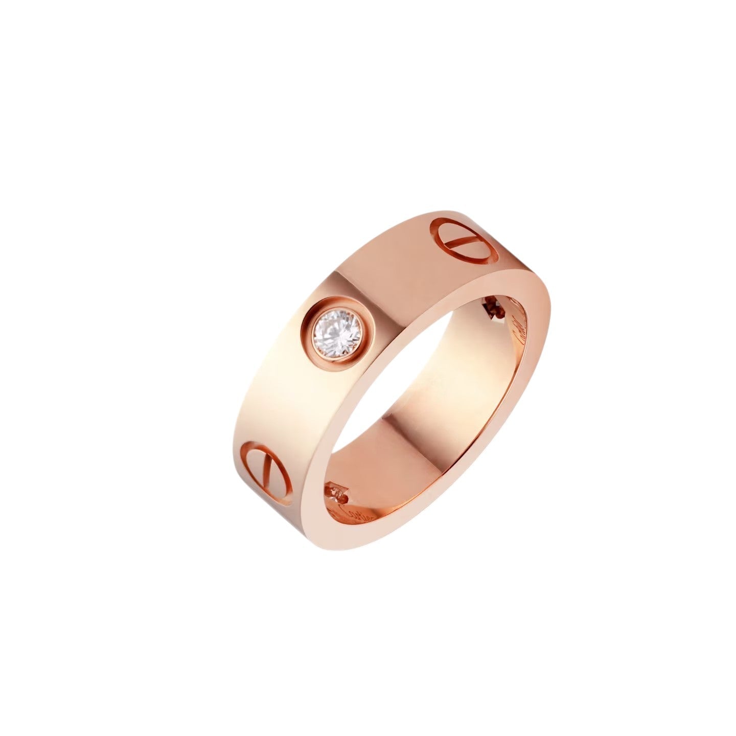 [Elara]LOVE 5.5MM 3 DIAMONDS RING