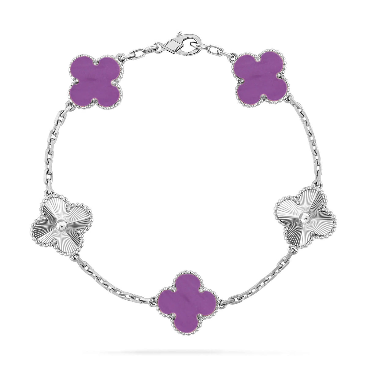 [Elara]GLÜCKSKLEE-ARMBAND MIT 5 MOTIVEN – VIOLETTE KOLLEKTION