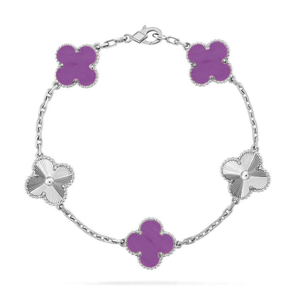 [Elara]GLÜCKSKLEE-ARMBAND MIT 5 MOTIVEN – VIOLETTE KOLLEKTION