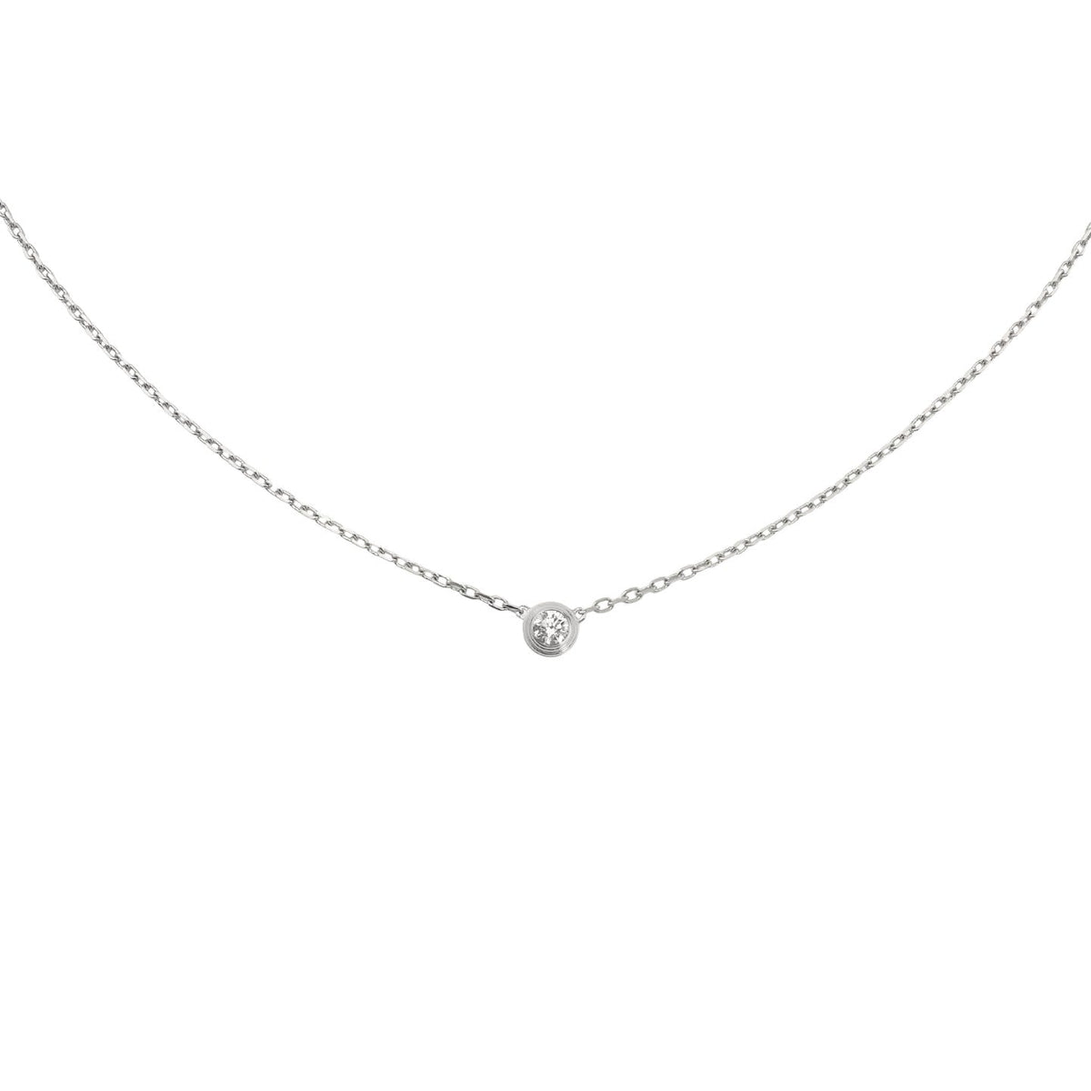 [Elara]LOVE SCREW PENDANT SINGLE DIAMOND NECKLACE
