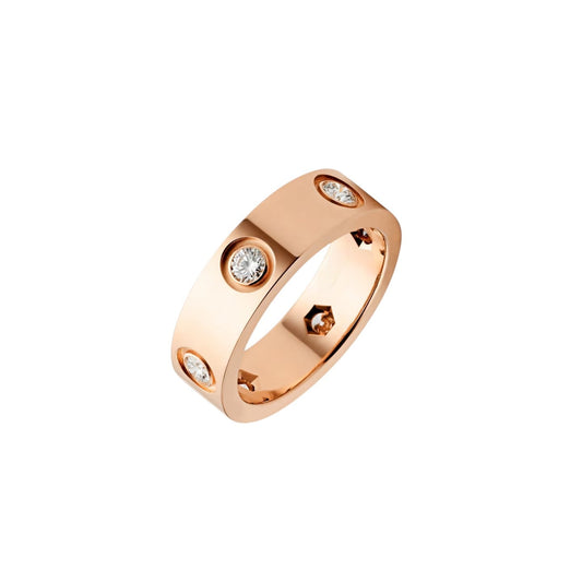 [Elara]ラブ 5.5MM 6ダイヤモンドリング