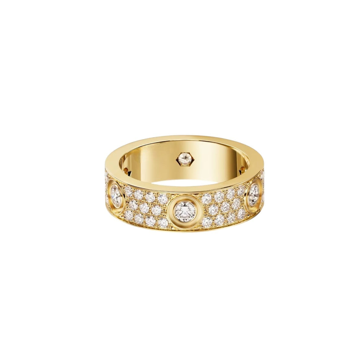 [Elara]LOVE 5.5MM FULL-PAVÉ 6-DIAMOND RING
