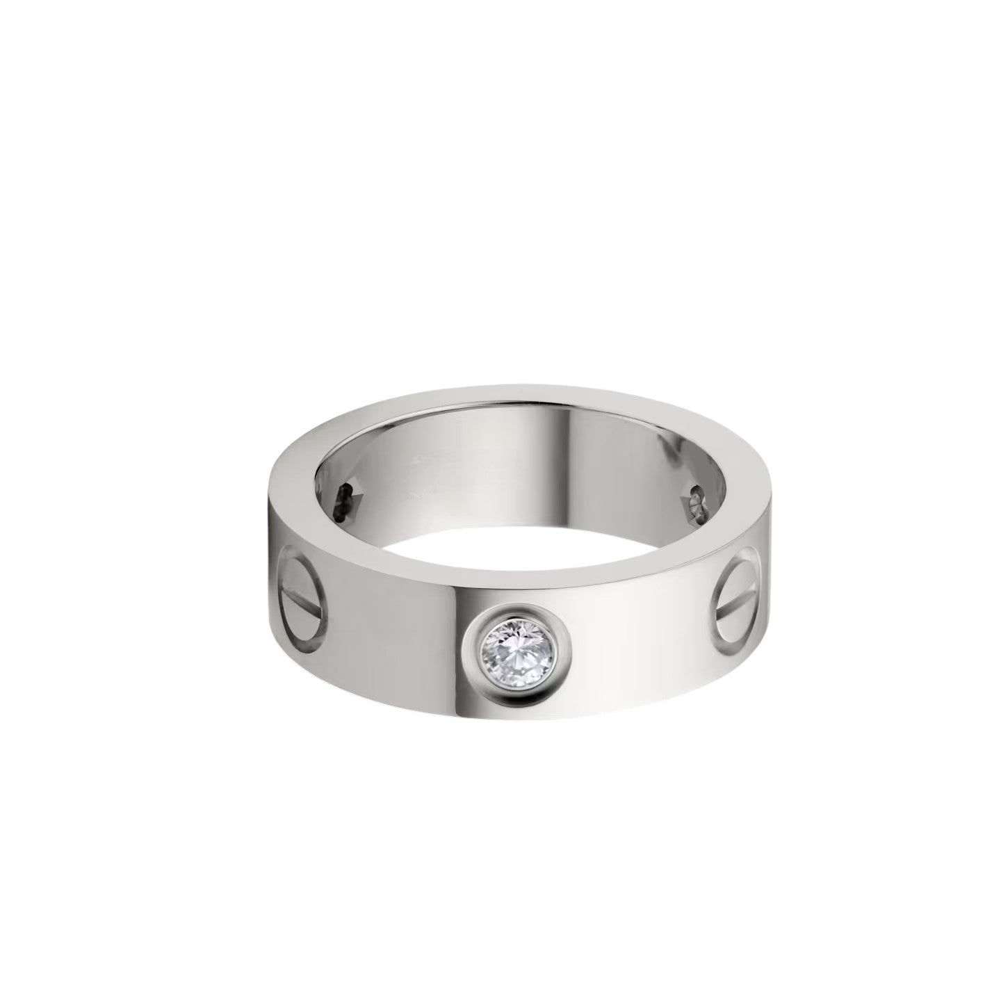 [Elara]LOVE 5.5MM 3 DIAMONDS RING