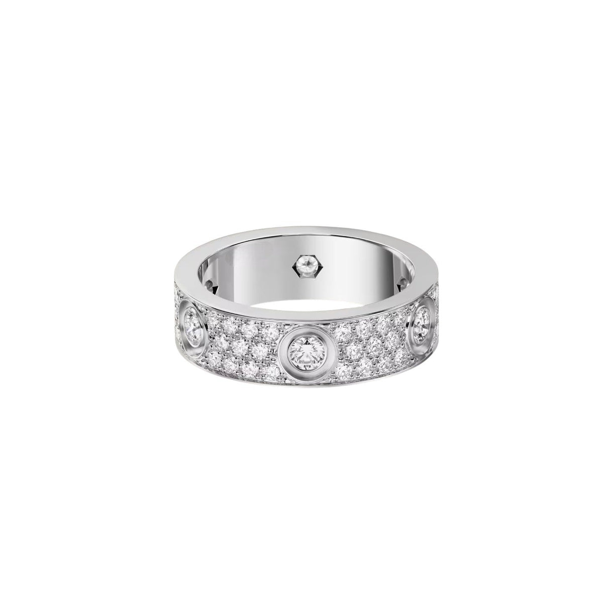 [Elara]LOVE 5.5MM FULL-PAVÉ 6-DIAMOND RING