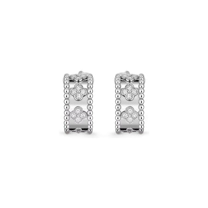 [Elara]KALEIDOSCOPE CLOVER HOOP EARRINGS