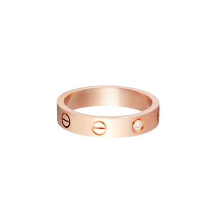 [Elara]LOVE 4MM 1 DIAMOND RING