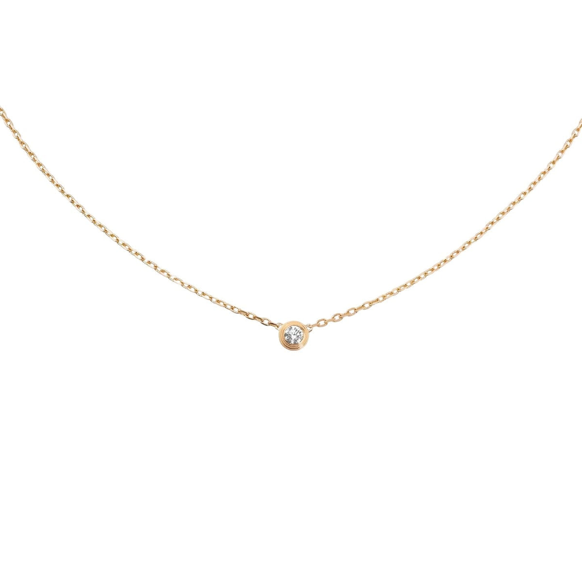 [Elara]LOVE SCREW PENDANT SINGLE DIAMOND NECKLACE