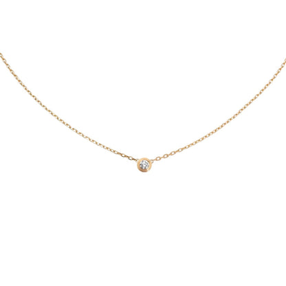 [Elara]LOVE SCREW PENDANT SINGLE DIAMOND NECKLACE