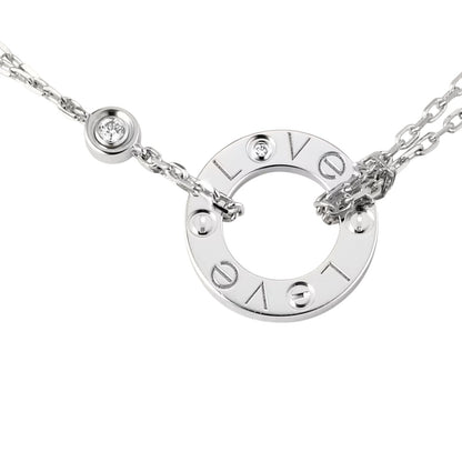 [Elara]LOVE CIRCULAR PENDANT 2-DIAMOND NECKLACE