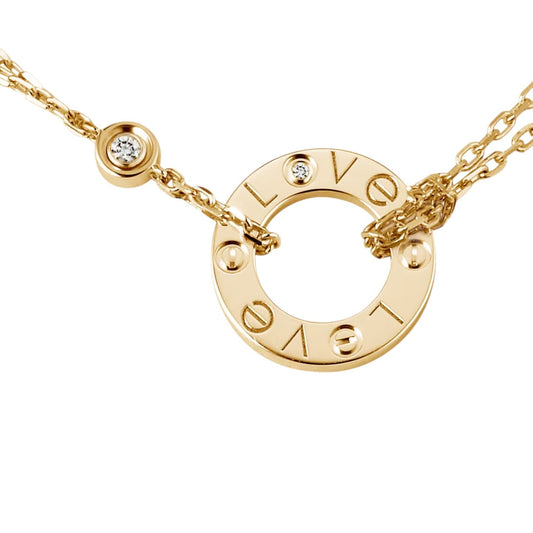[Elara]LOVE-KREISANHÄNGER-HALSKETTE MIT 2 DIAMANTEN