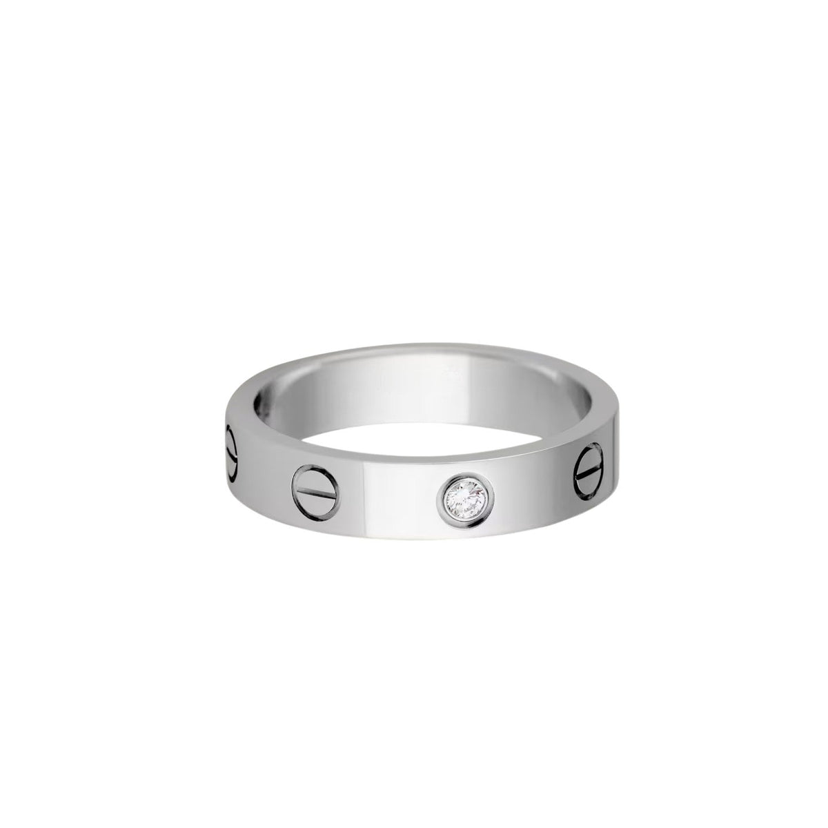 [Elara]LOVE 4MM 1 DIAMOND RING